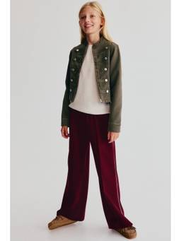 H&M - Girls Red Wide-Leg Scuba Track Pant