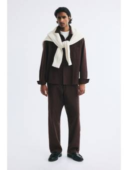 H&M - Men Brown Relaxed Fit Cotton Trousers