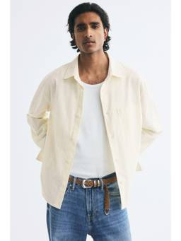 H&M - Men White Relaxed Fit Cotton Shirt