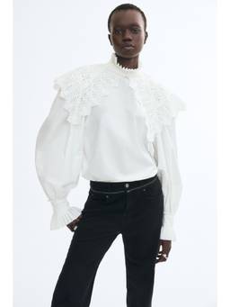 H&M - Women White Crochet-Look Cotton Collar