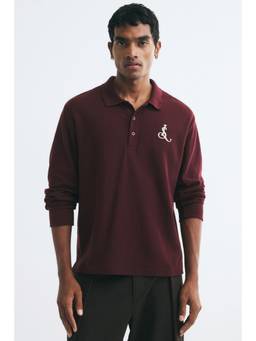 H&M - Men Maroon Regular Fit Polo Shirt