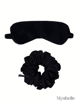 Mysthelle - Black Lace Scrunchie and Eyemask (Set Of 2)