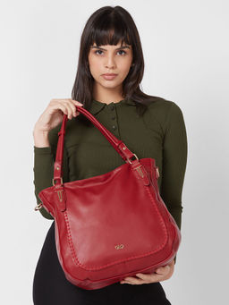 Globus - Women Maroon Solid Vegan Leather Hobo Bag