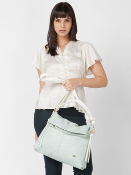 Globus - Women Mint Green Textured Vegan Leather Hobo Bag