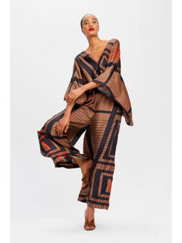 Errabelly - Cocoa Maze Co-Ord Brown Bliss With Geometric Grace (Set of 2)