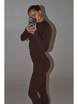 H&M - Women Brown Seamless Sports Jacket with DryMove