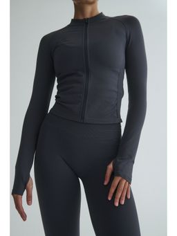 H&M - Women Grey Seamless Sports Jacket with DryMove
