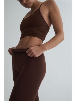 H&M - Women Brown Seamless Sports top with DryMove