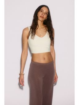 H&M - Women White Twist-detail vest top with SoftMove