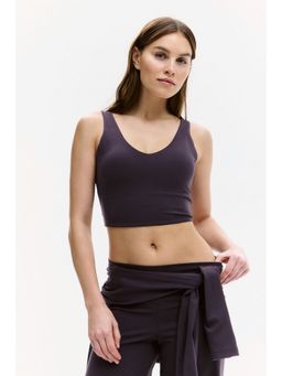 H&M - Women Purple Twist-detail vest top with SoftMove
