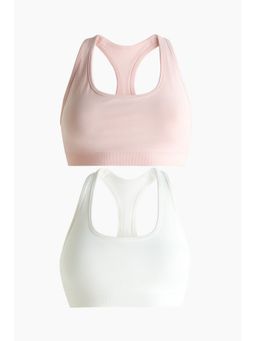 H&M - Women Pink 2-pack Seamless Sports bras with DryMove
