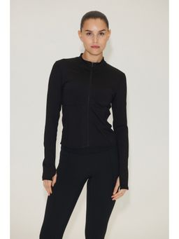 H&M - Women Black Warming zip-through sports jacket with DryMove