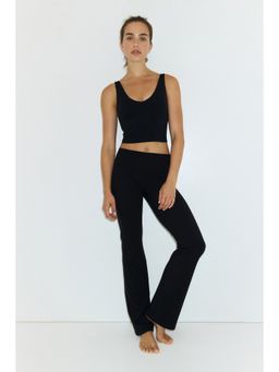 H&M - Women Black Low Waist Flared sports leggings with SoftMove
