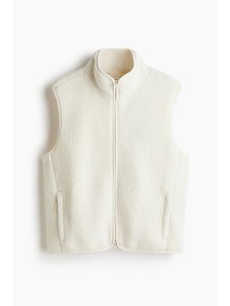 H&M - Women White Loose Fit Teddy sports gilet