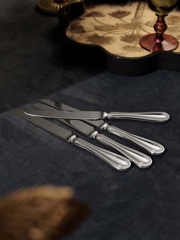 Pure Home + Living - Silver Stainless Steel Dinner Knives (Pack of 4)