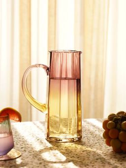 Pure Home + Living - Purple & Yellow Ombre Linear Textured Pitcher