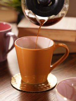 Pure Home + Living - Orange & Pink Ceramic Coffee Mugs (Pack of 2)