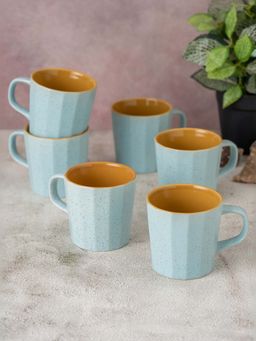 CLAY CRAFT - Fine Ceramic Armada Coffee Mug Cups For Tea & Coffee, Mug Set (Pack of 6)