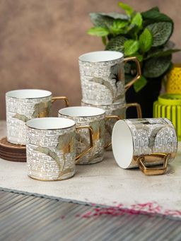 CLAY CRAFT - Fine Ceramic Director Coffee Mug 215 ml Each, Mugs For Coffee (Pack of 6)