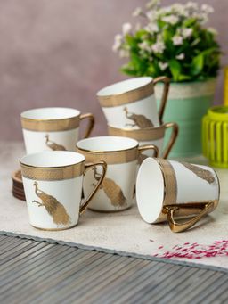 CLAY CRAFT - Fine Ceramic Rock Coffee Mug 160 ml Each, Mugs For Coffee (Pack of 6)