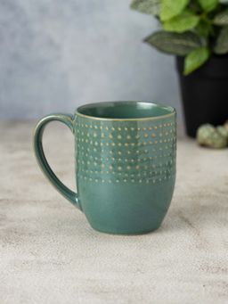 CLAY CRAFT - Fine Ceramic Apex Microwave Safe Coffee & Milk Mug, 360ml Green