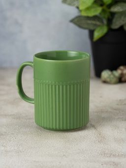 CLAY CRAFT - Fine Ceramic Crimson Microwave Safe Coffee & Milk Mug, 350ml Green