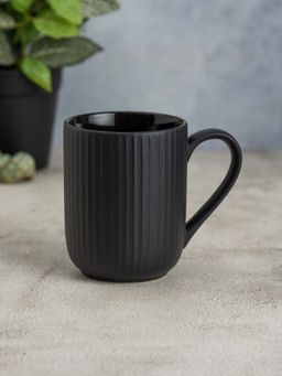 CLAY CRAFT - Fine Ceramic Linea Microwave Safe Coffee & Milk Mug, 360ml Black