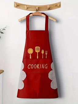 DecorTwist - Red Printed Waterproof Apron