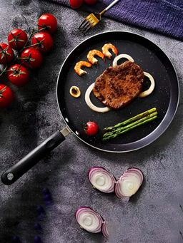 DecorTwist - Aluminium Non-Stick Fry Pan With Handle Gas & Induction Compatible