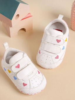 Kicks and Crawl - White Heart Pop Sneakers