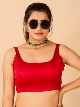 FLAHER - Red Satin Readymade Blouse