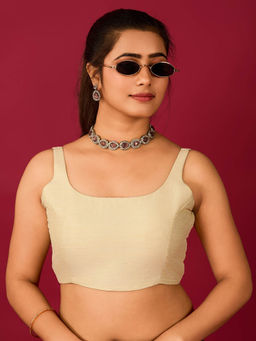 FLAHER - Cream Satin Readymade Blouse