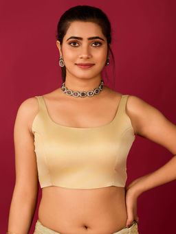 FLAHER - Cream Satin Readymade Blouse