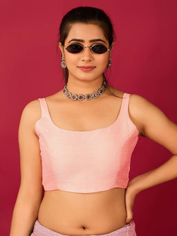 FLAHER - Pink Satin Readymade Blouse