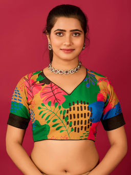 FLAHER - Multi-Color Satin Readymade Blouse