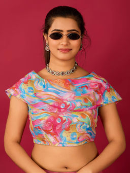 FLAHER - Pink Satin Readymade Blouse