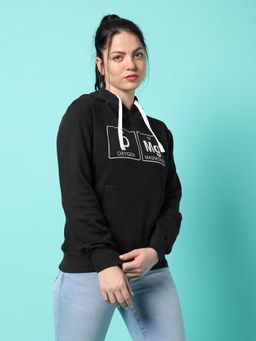Campus Sutra - Womens Black Printed Sweatshirt