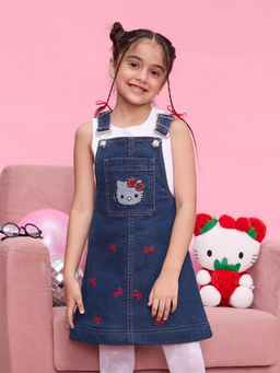 The Souled Store - Official Hello Kitty: Classic Logo Girls Cotton Dresses
