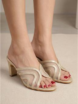 Iconics - Women Gold Block Heels