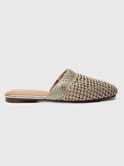 Tommy Hilfiger - Women Gold Cutwork Pu Mules