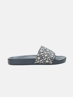 Tommy Hilfiger - Women Texture Navy Blue Polyester Sliders