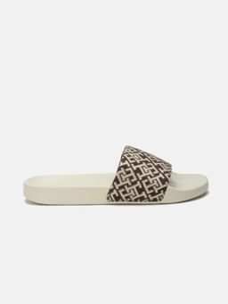 Tommy Hilfiger - Women Texture Beige Polyester Sliders
