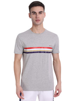 AM SWAN - Mens Solid Grey Melange T-shirt