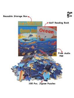 Popcorn Games & Puzzles - Ocean World 100 Piece Jigsaw Puzzle with Free Book