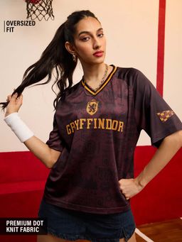 The Souled Store - Official Harry Potter Gryffindor Women Oversized T-Shirt