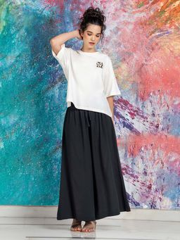 Red Tape - White Graphic Pure Cotton Oversized T-Shirt