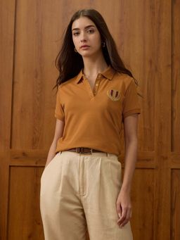 U.S. POLO ASSN. - Rust Regular 3 Button With Embroidery Polo T-Shirt