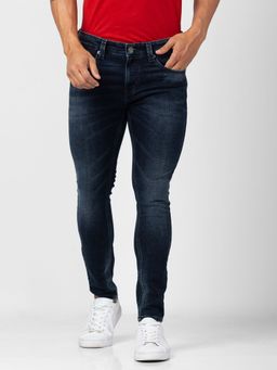 Spykar - Men Dark Blue Cotton Slim Fit Tapered Length Jeans (Kano)