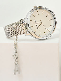 Pipa Bella by Nykaa Fashion - Silver-Plated A Initial Watch Charm (OneSize)