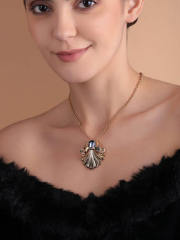 Shaze - Blue Cubic Zirconia Gold Plated Starlight Pendant